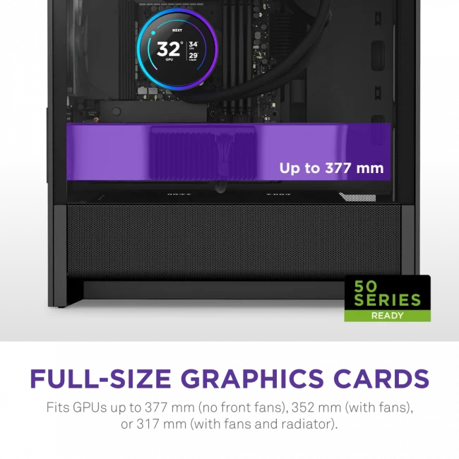 Корпус без блока питания NZXT H3 Flow CC-H31FB-01 — для бизнеса и офиса