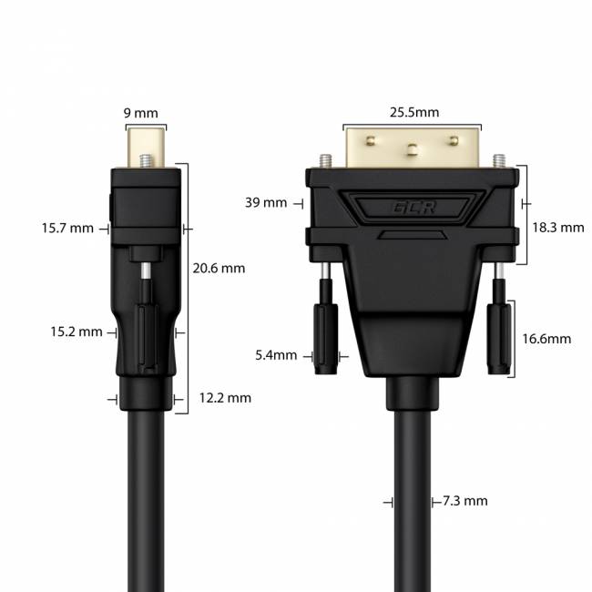 Greenconnect Кабель HDMI-DVI 15.0m черный, OD8.0mm, 28/26 AWG, позолоченные контакты, 19pin AM / 24+1M AM Dual Link, тройной экран, GCR-51510 Greenconnect HDMI (m) - DVI-D (m) 15м — для бизнеса и офиса