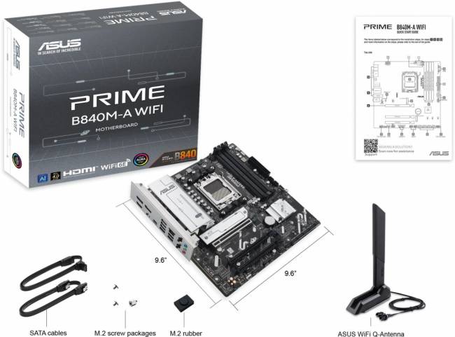 Материнская плата ASUS PRIME B840M-A WIFI — для бизнеса и офиса Материнская плата ASUS PRIME B840M-A WIFI — для бизнеса и офиса