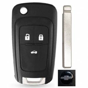Корпус выкидного ключа CHEVROLET 3 кнопки OP-11 HU100, с лого (круг)