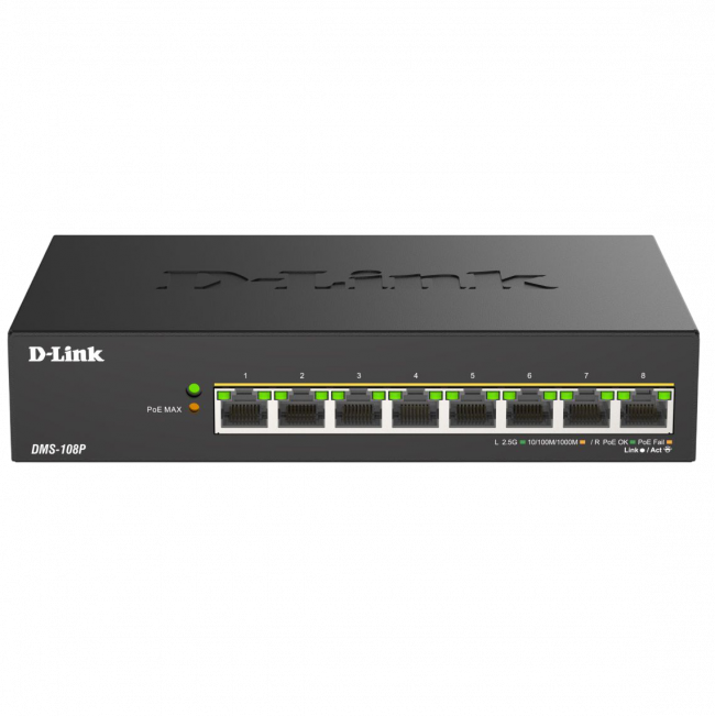 Коммутатор D-Link DMS-108P/A1A — для бизнеса и офиса