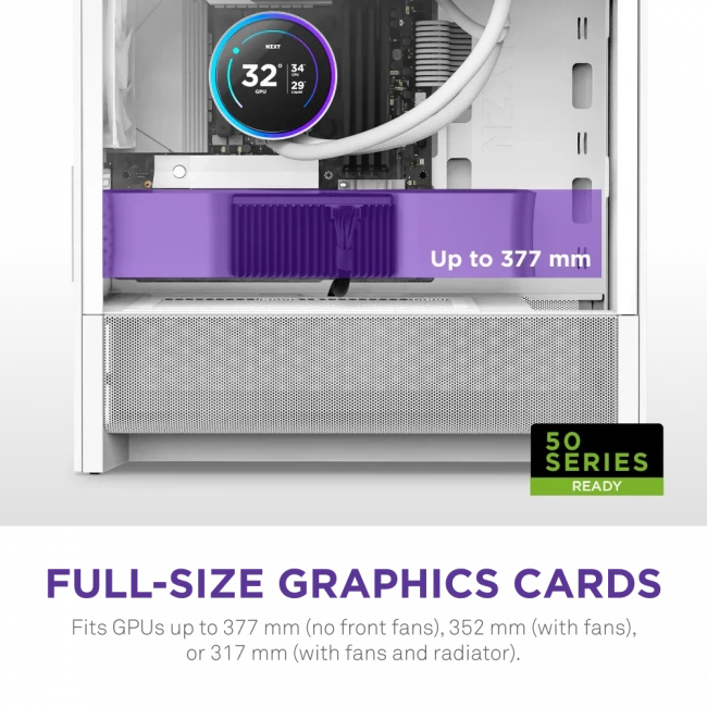 Корпус без блока питания NZXT H3 Flow CC-H31FW-01 — для бизнеса и офиса