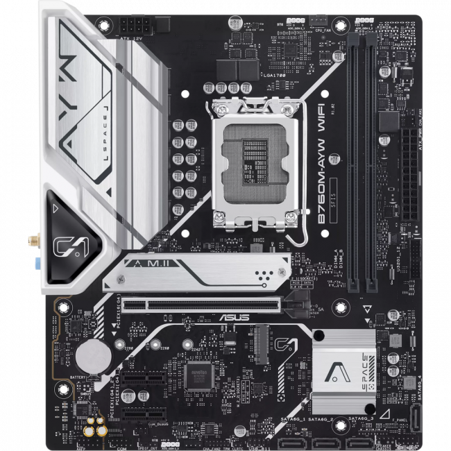 Материнская плата ASUS B760M-AYW WIFI-SI (90MB1FK0-M0UBY0) — для бизнеса и офиса
