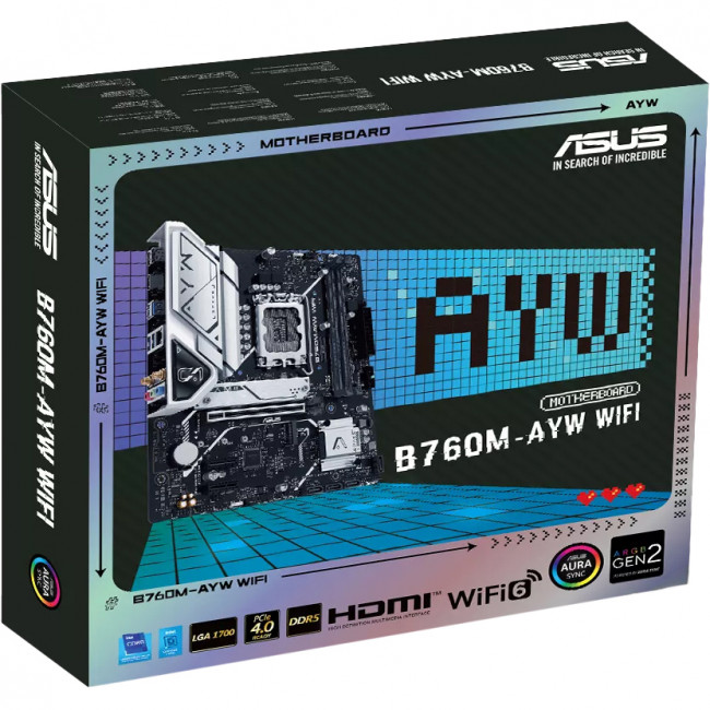 Материнская плата ASUS B760M-AYW WIFI-SI (90MB1FK0-M0UBY0) — для бизнеса и офиса