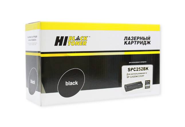 Картридж Hi-Black (HB-SPC252Bk) для Ricoh Aficio SPC252DN/C252SF/SPC262DNw/SPC262SFNw, Bk, 6,5K — для бизнеса и офиса Картридж Hi-Black (HB-SPC252Bk) для Ricoh Aficio SPC252DN/C252SF/SPC262DNw/SPC262SFNw, Bk, 6,5K — для бизнеса и офиса