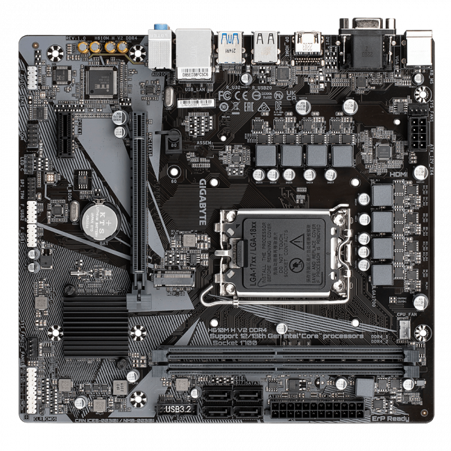 Материнская плата Gigabyte H610M H V2 DDR4 — для бизнеса и офиса Материнская плата Gigabyte H610M H V2 DDR4 — для бизнеса и офиса