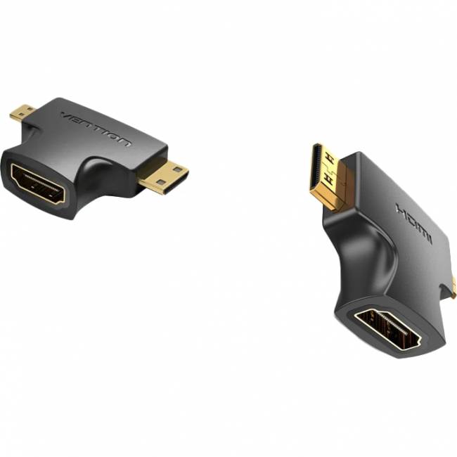 Адаптер-переходник Vention HDMI 19F/Mini HDMI+Micro HDMI Адаптер-переходник Vention HDMI 19F/Mini HDMI 19M/Micro HDMI 19M (AGFB0) — для бизнеса и офиса Адаптер-переходник Vention HDMI 19F/Mini HDMI+Micro HDMI Адаптер-переходник Vention HDMI 19F/Mini HDMI 19M/Micro HDMI 19M (AGFB0) — для бизнеса и офиса