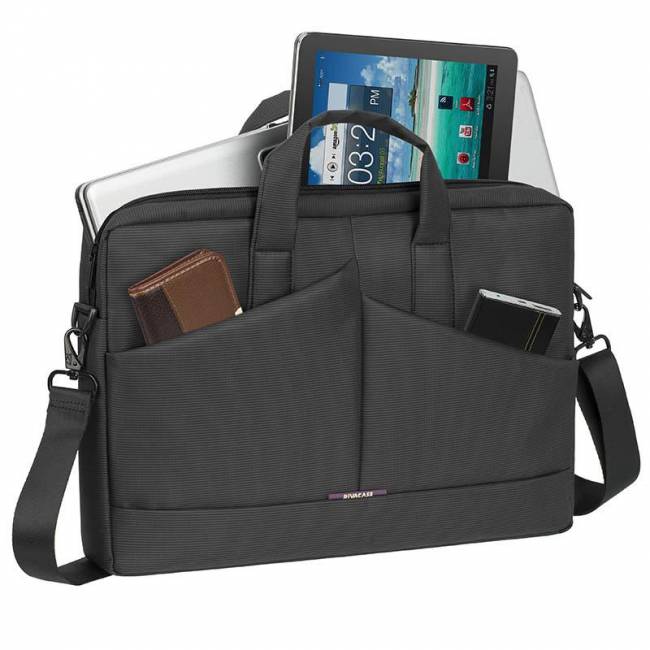 Сумка для ноутбука 15.6" Riva 8731 GREY — для бизнеса и офиса Сумка для ноутбука 15.6" Riva 8731 GREY — для бизнеса и офиса