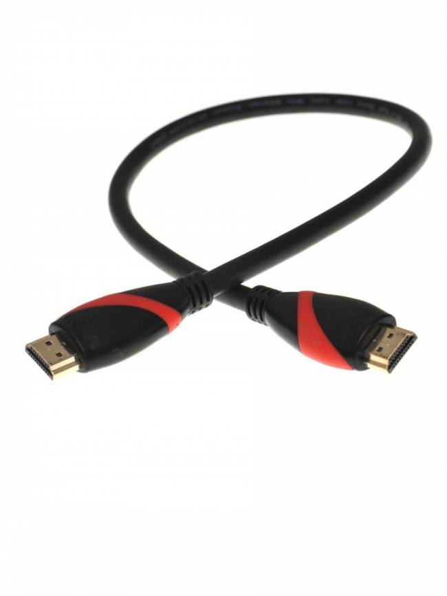 Кабель HDMI 19M/M ver. 2.0 black red, 0.5m VCOM <CG525-R-0.5> VCOM HDMI (m) - HDMI (m) 0.5м — для бизнеса и офиса