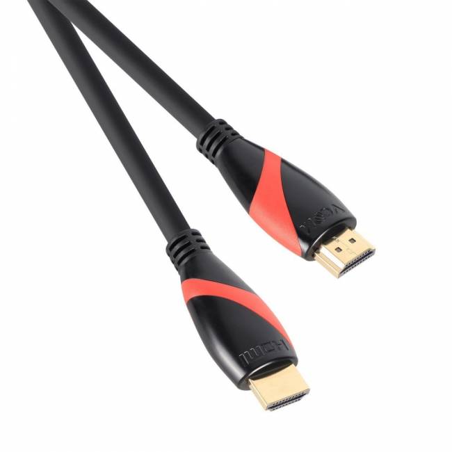 Кабель HDMI 19M/M ver. 2.0 black red, 0.5m VCOM <CG525-R-0.5> VCOM HDMI (m) - HDMI (m) 0.5м — для бизнеса и офиса