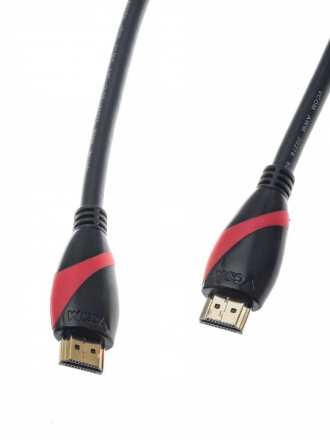 Кабель HDMI 19M/M ver. 2.0 black red, 0.5m VCOM <CG525-R-0.5> VCOM HDMI (m) - HDMI (m) 0.5м — для бизнеса и офиса