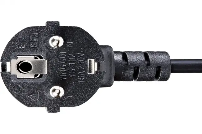 Кабель компьютер - розетка 220V EU (угловой)<VDE> 3GX0,5mm2, 1,8m, медь, Telecom <TY021-CU0.5-1.8M> VCOM TY021-CU0.5-1.8M — для бизнеса и офиса