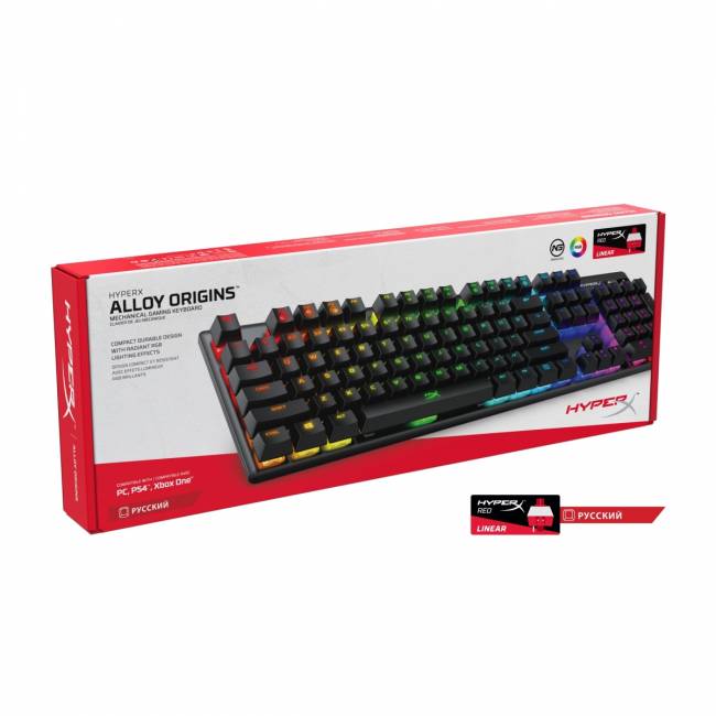 Клавиатура игровая HP HyperX Alloy Origins Full Red (HX-KB6RDX-US) (RUS) (4P4F6AA#ABA) — для бизнеса и офиса