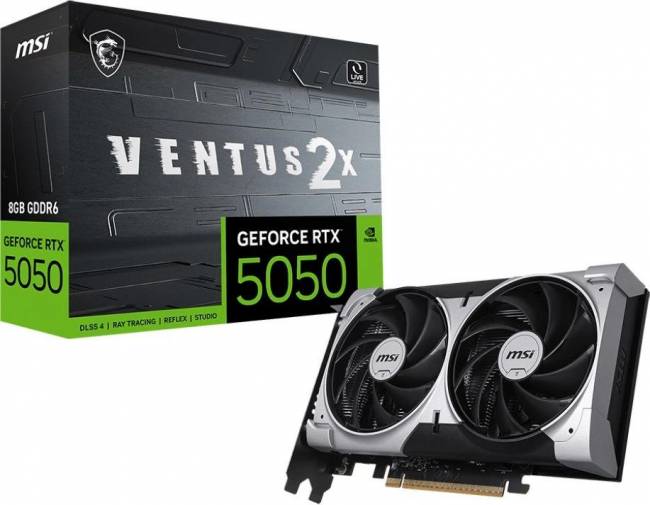 Видеокарта MSI RTX 5050 8G VENTUS 2X — для бизнеса и офиса Видеокарта MSI RTX 5050 8G VENTUS 2X — для бизнеса и офиса