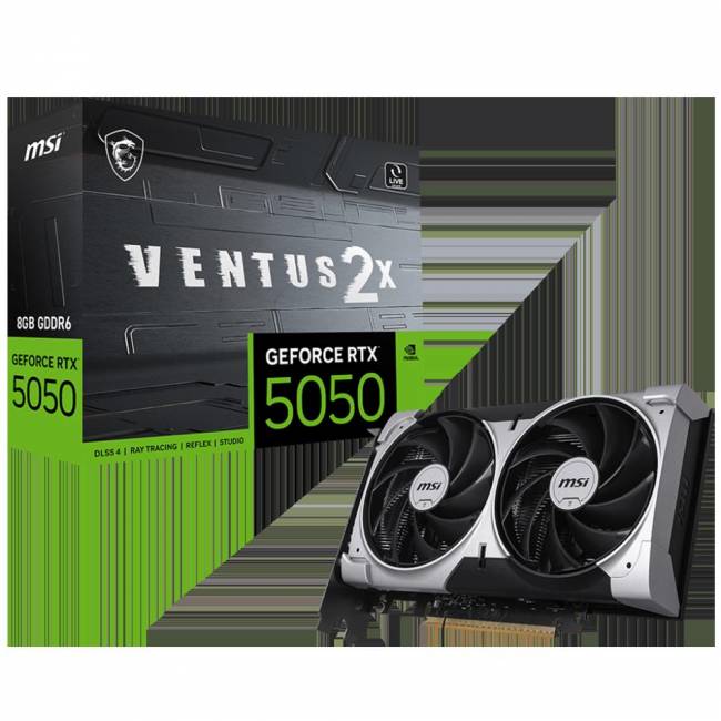 Видеокарта MSI RTX 5050 8G VENTUS 2X — для бизнеса и офиса Видеокарта MSI RTX 5050 8G VENTUS 2X — для бизнеса и офиса