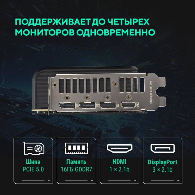 Видеокарта ASUS PRIME-RTX5080-O16G — для бизнеса и офиса Видеокарта ASUS PRIME-RTX5080-O16G — для бизнеса и офиса