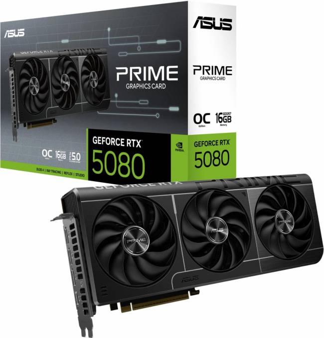 Видеокарта ASUS PRIME-RTX5080-O16G — для бизнеса и офиса Видеокарта ASUS PRIME-RTX5080-O16G — для бизнеса и офиса