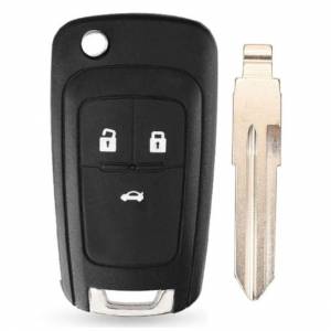 Корпус выкидного ключа CHEVROLET 3 кнопки OP-SP HU46, с лого (круг)
