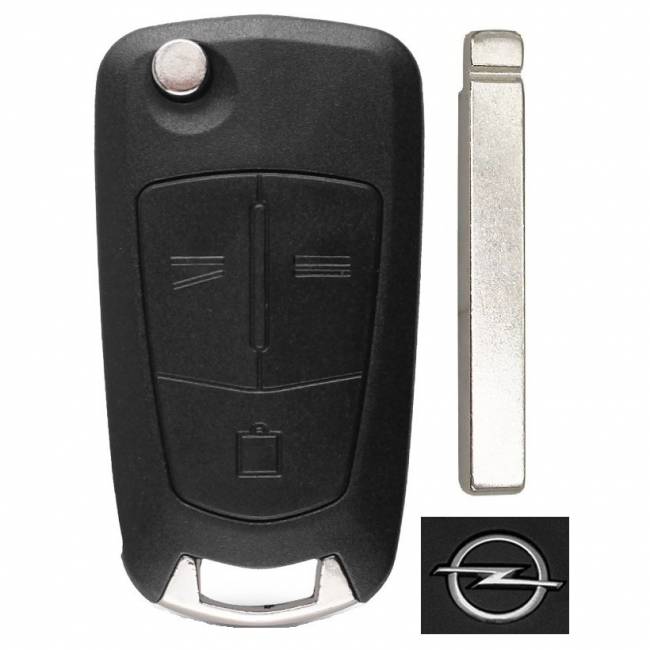Корпус выкидного ключа OPEL 3 кнопки OP-11 HU100, с лого — для бизнеса и офиса Корпус выкидного ключа OPEL 3 кнопки OP-11 HU100, с лого — для бизнеса и офиса