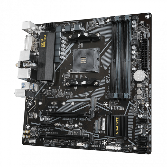 Материнская плата Gigabyte B550M DS3H AC — для бизнеса и офиса Материнская плата Gigabyte B550M DS3H AC — для бизнеса и офиса