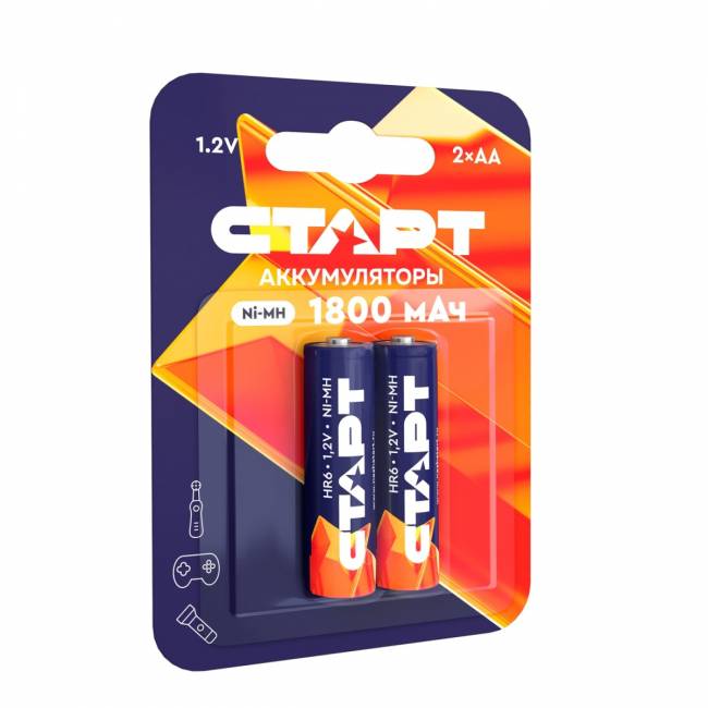 Элемент питания Аккумулятор СТАРТ Ni-MH HR6 AA 1800mAh BL2 — для бизнеса и офиса Элемент питания Аккумулятор СТАРТ Ni-MH HR6 AA 1800mAh BL2 — для бизнеса и офиса