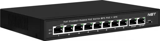 Passive PoE коммутатор Fast Ethernet NST NS-SW-8F2F-P/A — для бизнеса и офиса Passive PoE коммутатор Fast Ethernet NST NS-SW-8F2F-P/A — для бизнеса и офиса