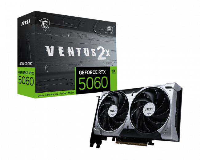 Видеокарта MSI GeForce RTX 5060 8G VENTUS 2X OC — для бизнеса и офиса Видеокарта MSI GeForce RTX 5060 8G VENTUS 2X OC — для бизнеса и офиса