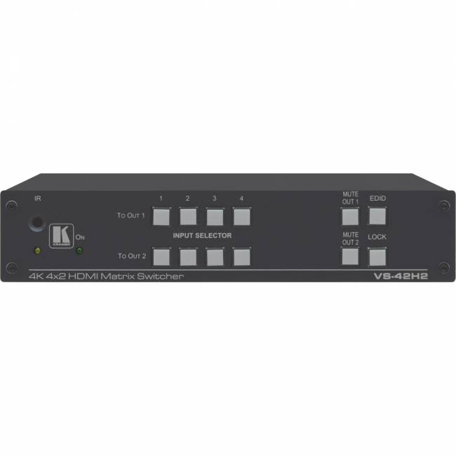 Матричный коммутатор 4х2 HDMI 4K/60 (4:4:4) с HDCP 1.4/2.2, HDR и EDID Kramer VS-42H2 — для бизнеса и офиса Матричный коммутатор 4х2 HDMI 4K/60 (4:4:4) с HDCP 1.4/2.2, HDR и EDID Kramer VS-42H2 — для бизнеса и офиса