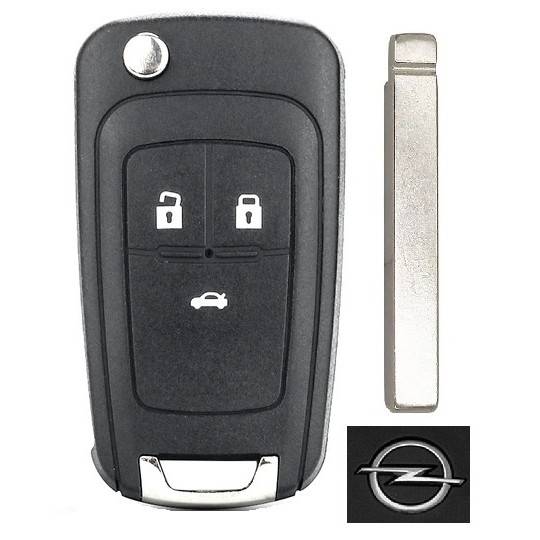 Корпус выкидного ключа OPEL 3 кнопки OP-11 HU100, с лого — для бизнеса и офиса Корпус выкидного ключа OPEL 3 кнопки OP-11 HU100, с лого — для бизнеса и офиса