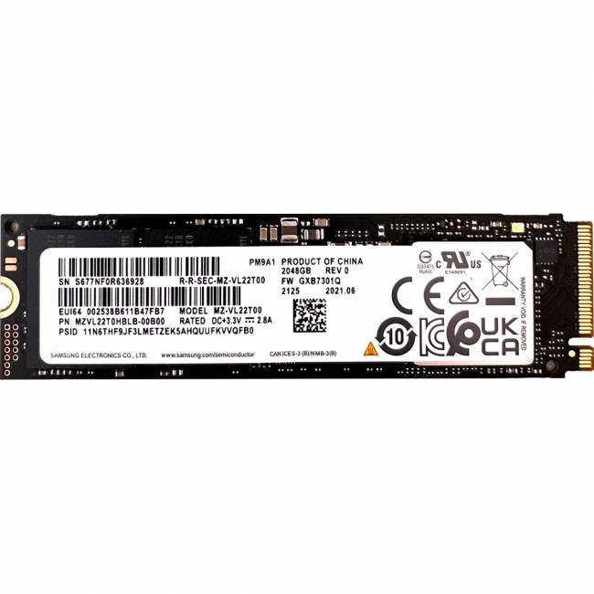Твердотельный накопитель Samsung PM9A1 2TB (MZVL22T0HBLB-00B00) — для бизнеса и офиса Твердотельный накопитель Samsung PM9A1 2TB (MZVL22T0HBLB-00B00) — для бизнеса и офиса