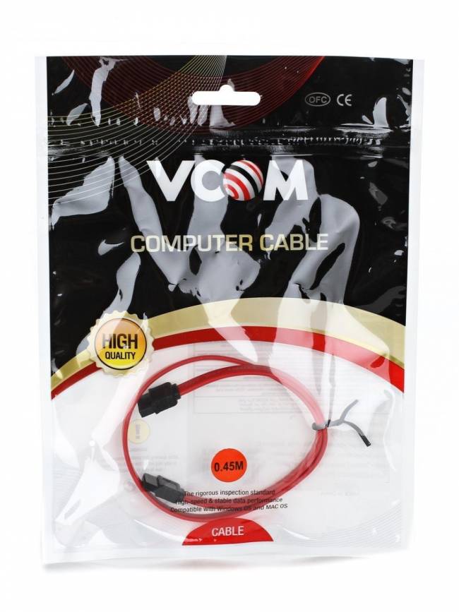 Кабель SATA интерфейсный 45/50см VCOM <VHC7660> Telecom SATA III - SATA III 45м — для бизнеса и офиса