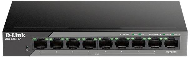 Коммутатор D-Link DSS-100E-9P/B1A — для бизнеса и офиса Коммутатор D-Link DSS-100E-9P/B1A — для бизнеса и офиса