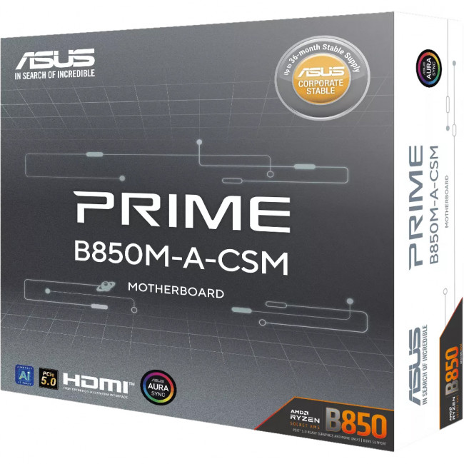 Материнская плата ASUS PRIME B850M-A-CSM (90MB1LQ0-M0EAYC) — для бизнеса и офиса