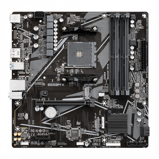 Материнская плата Gigabyte B550M K — для бизнеса и офиса Материнская плата Gigabyte B550M K — для бизнеса и офиса