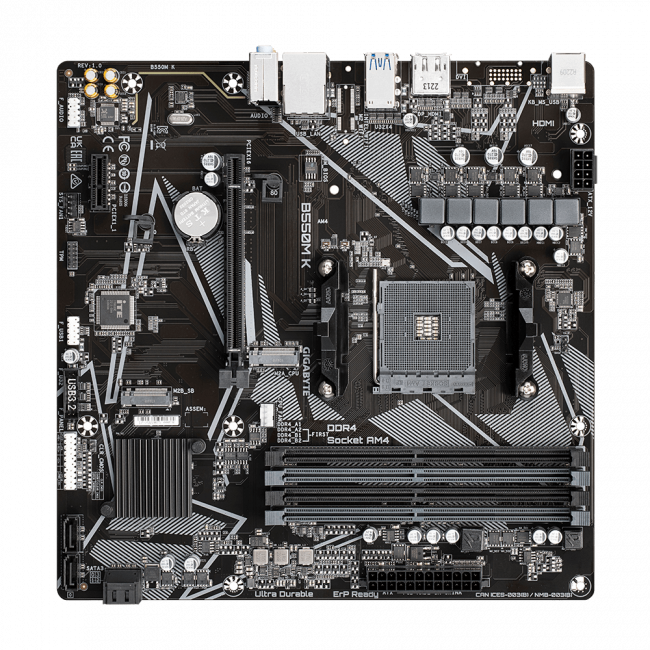 Материнская плата Gigabyte B550M K — для бизнеса и офиса Материнская плата Gigabyte B550M K — для бизнеса и офиса