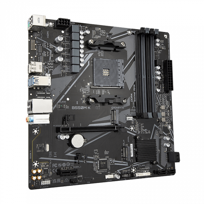 Материнская плата Gigabyte B550M K — для бизнеса и офиса Материнская плата Gigabyte B550M K — для бизнеса и офиса