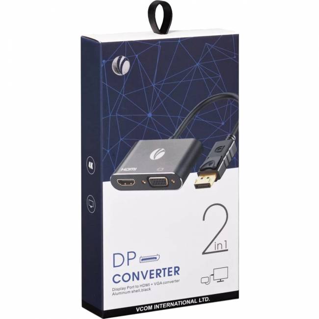 Кабель-переходник DisplayPort(M) ---> HDMI(F)+VGA(F)4K@30Hz VCOM Allum shell<CG640M-0.15> Кабель-переходник VCOM DisplayPort M/HDMI F/VGA F (CG640M-0.15) — для бизнеса и офиса Кабель-переходник DisplayPort(M) ---> HDMI(F)+VGA(F)4K@30Hz VCOM Allum shell<CG640M-0.15> Кабель-переходник VCOM DisplayPort M/HDMI F/VGA F (CG640M-0.15) — для бизнеса и офиса