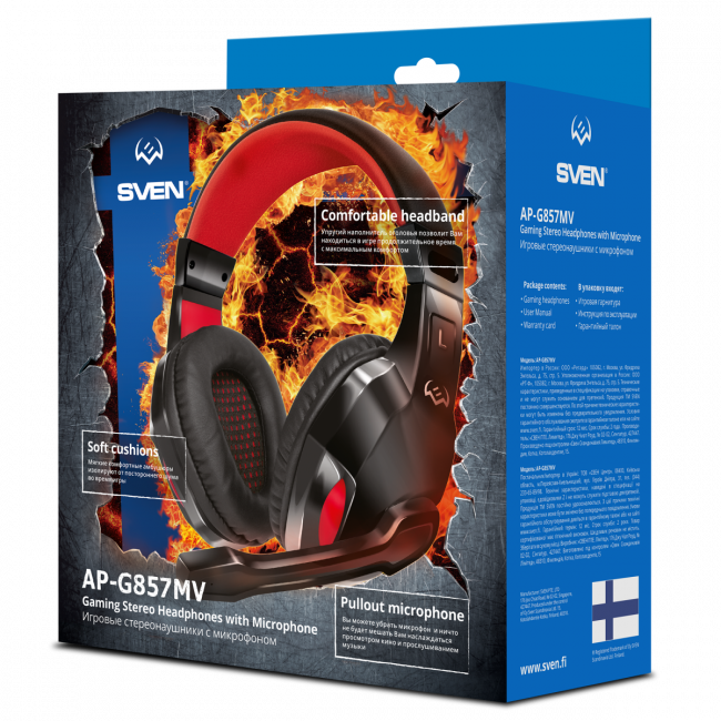 Игровые наушники с микрофоном SVEN AP-G857MV, черный-красный Sven SV-016371 — для бизнеса и офиса Игровые наушники с микрофоном SVEN AP-G857MV, черный-красный Sven SV-016371 — для бизнеса и офиса