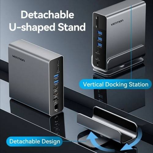 Мультифункциональная док-станция Vention USB Type C 15 в 1 Vention TPUH0 — для бизнеса и офиса Мультифункциональная док-станция Vention USB Type C 15 в 1 Vention TPUH0 — для бизнеса и офиса