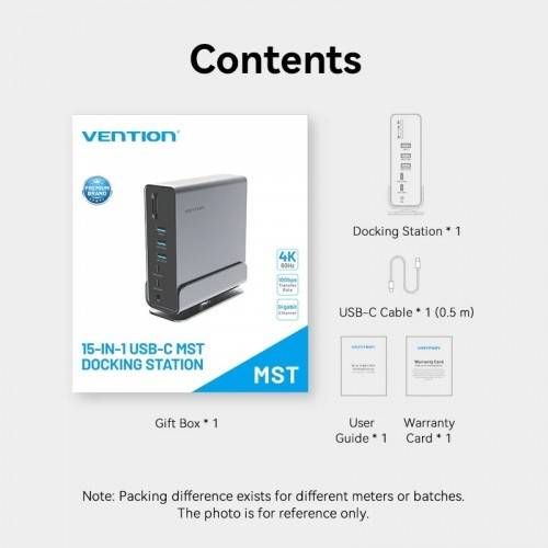 Мультифункциональная док-станция Vention USB Type C 15 в 1 Vention TPUH0 — для бизнеса и офиса Мультифункциональная док-станция Vention USB Type C 15 в 1 Vention TPUH0 — для бизнеса и офиса