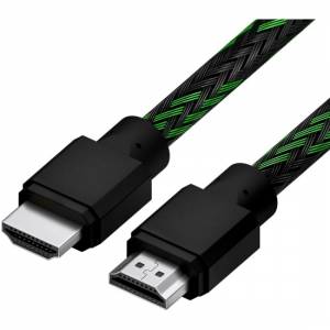 Кабель 1.0m HDMI 2.0, BICOLOR черно-зеленый нейлон, Ultra HD, 4K 60 fps 60Hz/5K*30Hz, 3D, AUDIO, 18.0 Гбит/с, 28AWG 4PH 4PH-R90011
