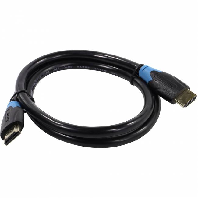 Кабель Vention HDMI High speed v1.4 with Ethernet 19M/19M - 0.75м Кабель Vention HDMI(m)/HDMI(m) - 0.75 м (VAA-B01-L075) — для бизнеса и офиса