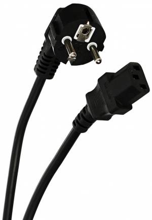 Кабель компьютер --> розетка 220V ( угловая Евровилка) <VDE> 3G*1mm2 VCOM <CE021-CU1.0-1.8> , 1,8 м VCOM CE021 CU 1.0 EURO