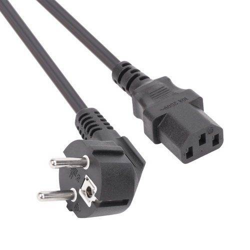 Кабель компьютер --> розетка 220V ( угловая Евровилка) <VDE> 3G*1mm2 VCOM <CE021-CU1.0-1.8> , 1,8 м VCOM CE021 CU 1.0 EURO — для бизнеса и офиса