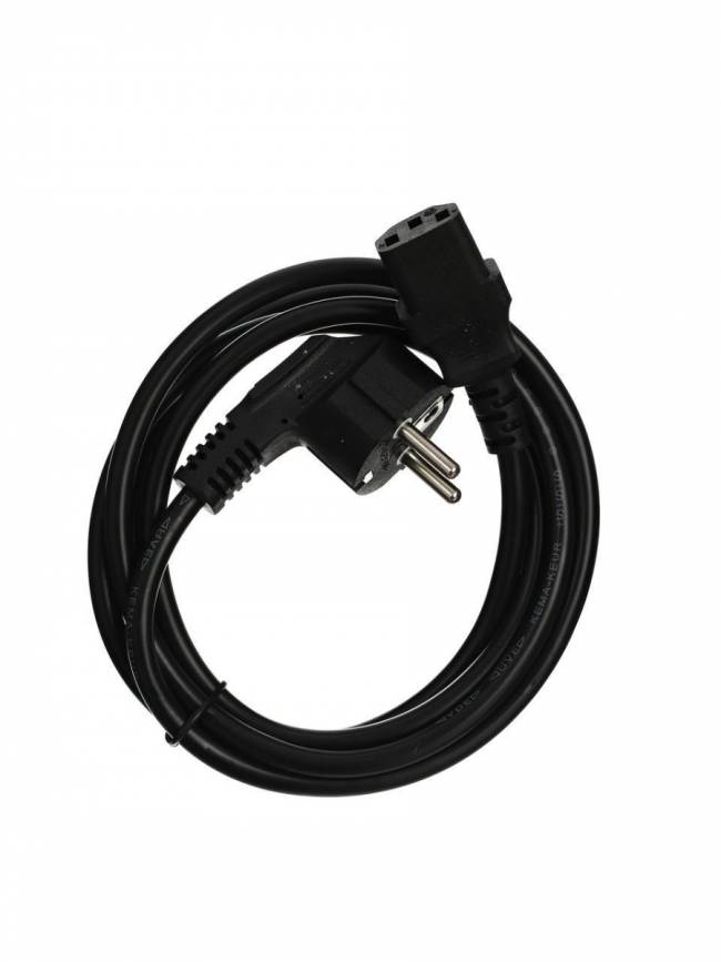 Кабель компьютер --> розетка 220V ( угловая Евровилка) <VDE> 3G*1mm2 VCOM <CE021-CU1.0-1.8> , 1,8 м VCOM CE021 CU 1.0 EURO — для бизнеса и офиса