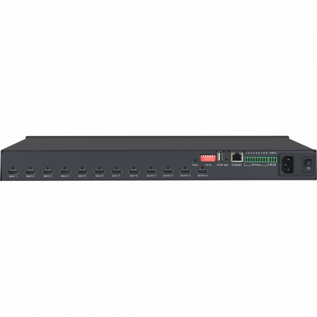 Матричный коммутатор 8х4 HDMI с независимой коммутацией эмбедированного звука; поддержка 4K60 4:4:4 Kramer VS-84H2 — для бизнеса и офиса Матричный коммутатор 8х4 HDMI с независимой коммутацией эмбедированного звука; поддержка 4K60 4:4:4 Kramer VS-84H2 — для бизнеса и офиса