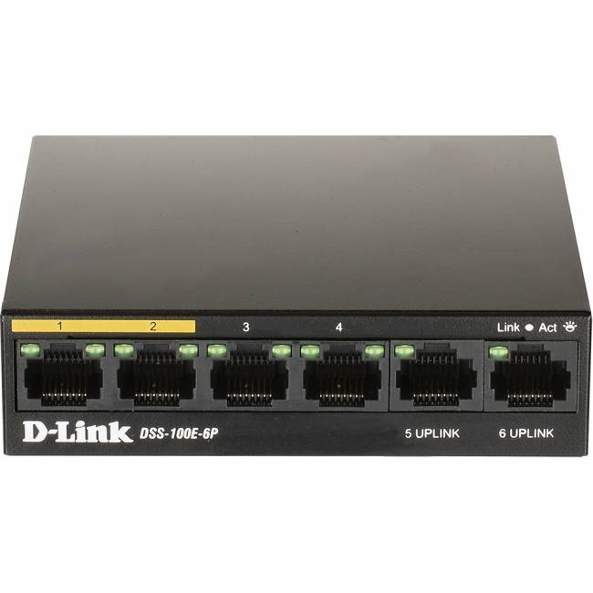 Коммутатор D-Link DSS-100E-6P/A1A — для бизнеса и офиса Коммутатор D-Link DSS-100E-6P/A1A — для бизнеса и офиса