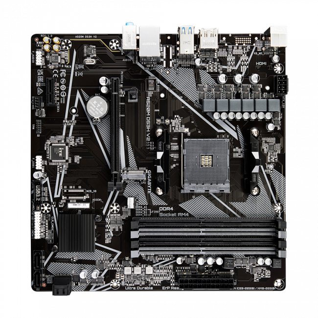 Материнская плата Gigabyte A520M DS3H V2 — для бизнеса и офиса Материнская плата Gigabyte A520M DS3H V2 — для бизнеса и офиса