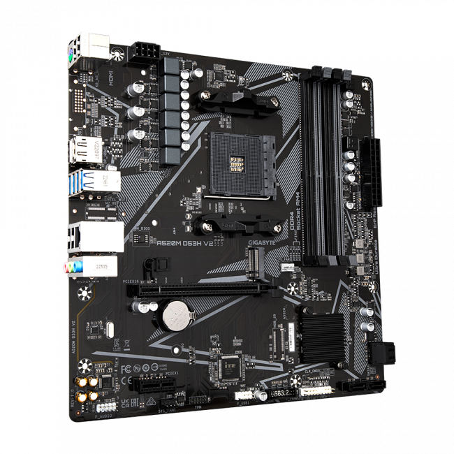 Материнская плата Gigabyte A520M DS3H V2 — для бизнеса и офиса Материнская плата Gigabyte A520M DS3H V2 — для бизнеса и офиса