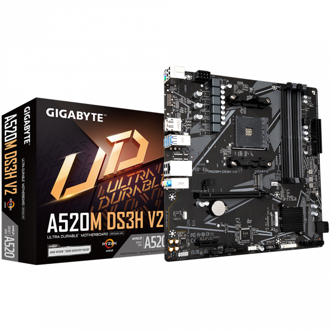 Материнская плата Gigabyte A520M DS3H V2 — для бизнеса и офиса Материнская плата Gigabyte A520M DS3H V2 — для бизнеса и офиса